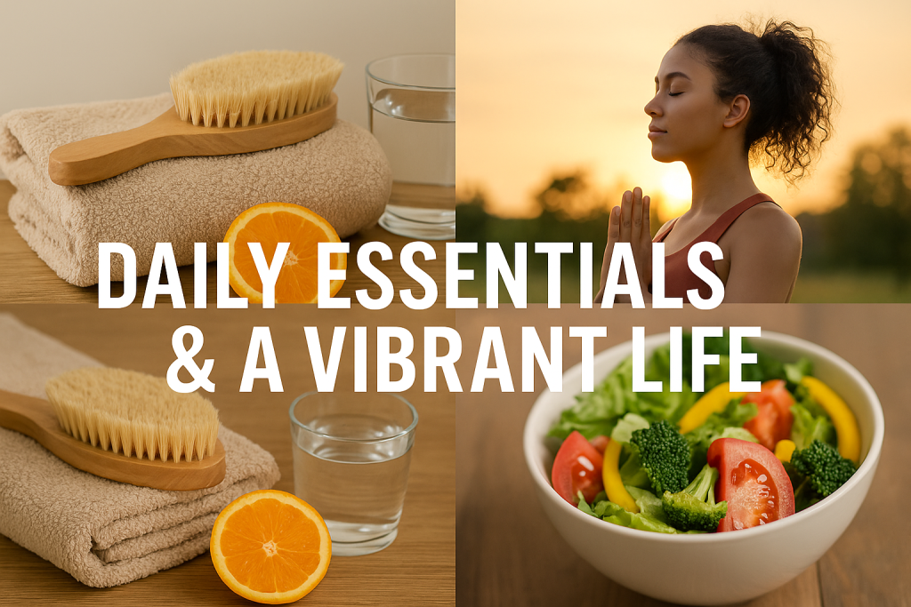 "Wellness biohacking setup with nutrition, wearables, and natural energy boosters