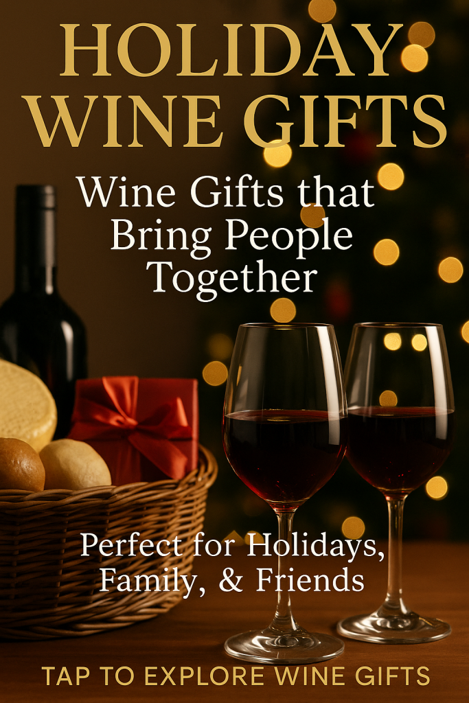 Wine Gifts Basket with Red Wine, Cheese, and Glasses for Celebration